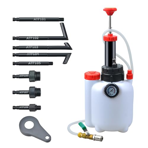 Getriebeflüssigkeitspumpe (3L), Ölfüllsystem Fluid Transfer Pump Tool mit 8 AluminiumlegierungsadapternGetriebeflüssigkeitsextraktor von Zoomtools