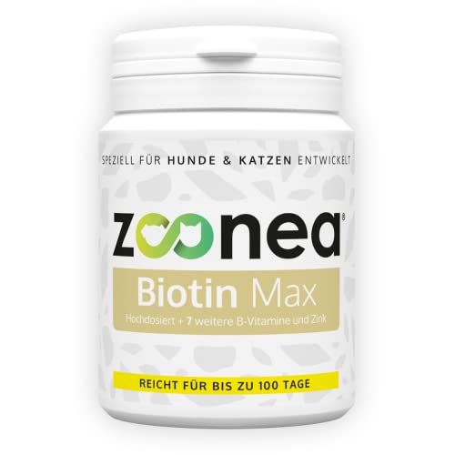 Zoonea® Biotin Max 100 Tabs - Gesunde Haut & glänzendes Fell für Hunde & Katzen | Hochdosiertes Biotin mit perfekt abgestimmten Vitaminen, Folsäure & Zink für bis zu 100 Tage von Zoonea