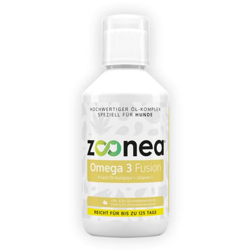 Zoonea® Omega 3 Fusion 250ml - Gesunde Haut & glänzendes Fell für Hunde | Hochwertiger Öl-Komplex aus fünf Omega-3 Ölen | Unterstützung des Immun- und Herzkreislaufsystems für bis zu 125 Tage von Zoonea