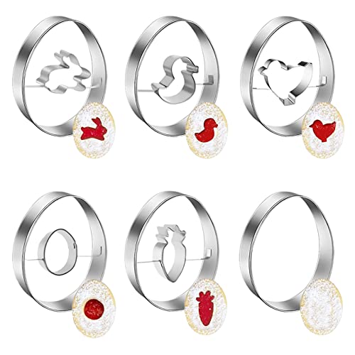 Ausstecher Ostern,6 Stück Ausstechförmchen Ostern Set,Plätzchenausstecher Ostern,Keksausstecher Oster,Keksausstecher aus Edelstahl,Osterplätzchen Ausstecher von Küken, Kaninchen, Karotten, Eier Ausstecher Ostern,6 Stück Ausstechförmchen Ostern Set,Plätzchenausstecher Ostern,Keksausstecher Oster,Keksausstecher aus Edelstahl,Osterplätzchen Ausstecher von Küken, Kaninchen, Karotten, Eier von Zoonvii