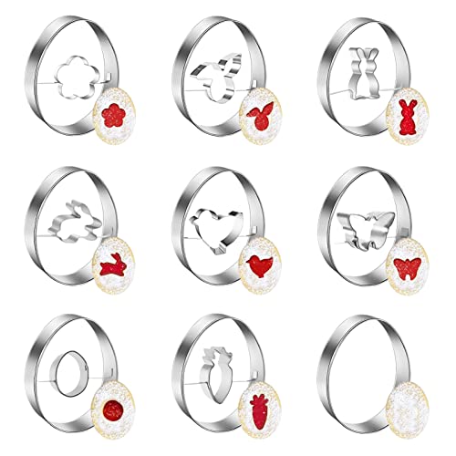 Ausstecher Ostern,9 Stück Ausstechförmchen Ostern Set,Plätzchenausstecher Ostern,Keksausstecher Oster,Keksausstecher aus Edelstahl,Osterplätzchen Ausstecher von Küken, Kaninchen, Karotten, Eier Ausstecher Ostern,9 Stück Ausstechförmchen Ostern Set,Plätzchenausstecher Ostern,Keksausstecher Oster,Keksausstecher aus Edelstahl,Osterplätzchen Ausstecher von Küken, Kaninchen, Karotten, Eier von Zoonvii