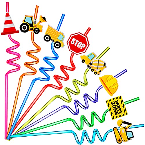 24 Stück Wiederverwendbar Bau Strohhalme Bagger Bulldozer Mixer LKW Thema Geburtstag Party Zubehör Plastik Strohhalme für Bau Gastgeschenke mit 2 Reinigungsbürsten für Kinder Jungen Geburtstag 24 Stück Wiederverwendbar Bau Strohhalme Bagger Bulldozer Mixer LKW Thema Geburtstag Party Zubehör Plastik Strohhalme für Bau Gastgeschenke mit 2 Reinigungsbürsten für Kinder Jungen Geburtstag von Zopeal
