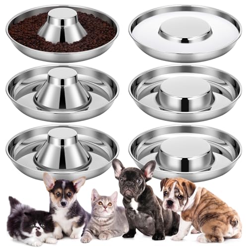 Zopeal Futternapf aus Edelstahl, 26,7 cm, für Welpen, Wasserfutter, Futternapf für mehrere Entwöhnung, kleine Hunde und Katzen, Haustiere gleichzeitig essen, Zylinder + flach, 6 Stück Zopeal Futternapf aus Edelstahl, 26,7 cm, für Welpen, Wasserfutter, Futternapf für mehrere Entwöhnung, kleine Hunde und Katzen, Haustiere gleichzeitig essen, Zylinder + flach, 6 Stück von Zopeal