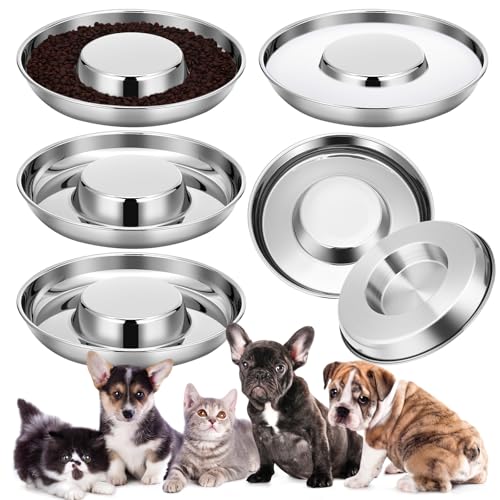Zopeal Futternapf aus Edelstahl, 26,7 cm, für Welpen, Wasserfutter, Futternapf für mehrere Entwöhnung, kleine Hunde und Katzen, Haustierfressen gleichzeitig, flach, 6 Stück Zopeal Futternapf aus Edelstahl, 26,7 cm, für Welpen, Wasserfutter, Futternapf für mehrere Entwöhnung, kleine Hunde und Katzen, Haustierfressen gleichzeitig, flach, 6 Stück von Zopeal