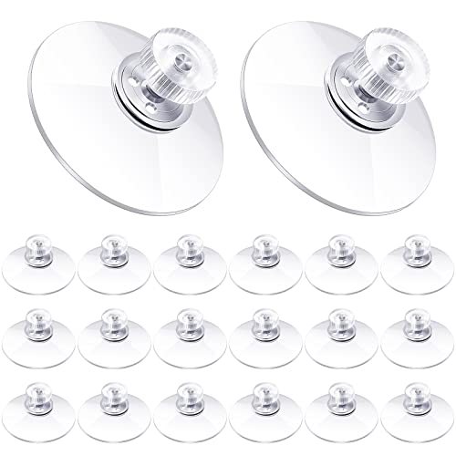 Zopeal Saugnapf Kunststoff Saugnäpfe 40 mm Klare PVC Saugnäpfe Stark Haftender Saughalter mit Schrauben Rändelmutter für Auto Rollo Stoff Glas Badezimmer Wand Tür Fenster (20 Stück) von Zopeal