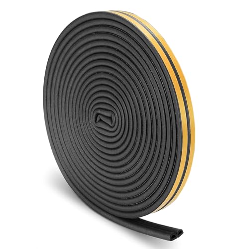 12m / 39.4ft Dichtungsband für Türen, Türdichtung Türen Fenster Selbstklebendes Gummi Schaum Siegel Streifen Schalldämmung Weatherstrip wasserdichtes Siegel, (Schwarz-D12M) von Zophen