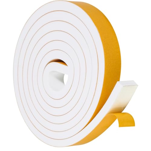 Dichtungsband Selbstklebend Türdichtung für Türen Fenster, 20mm(B) x10mm(D)/2m(L) Schaumstoffband Gummidichtung für Kollision Siegel Schalldämmung Weiß von Zophen