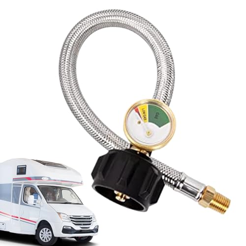 Gasschlauch für Wohnmobile - Manometer zur Drucküberwachung für Wohnmobil Gasschlauch | 38 cm Leckschutz Einfache Montage Für Outdoor Abenteuer Gasschlauch für Wohnmobile - Manometer zur Drucküberwachung für Wohnmobil Gasschlauch | 38 cm Leckschutz Einfache Montage Für Outdoor Abenteuer von Zopoee