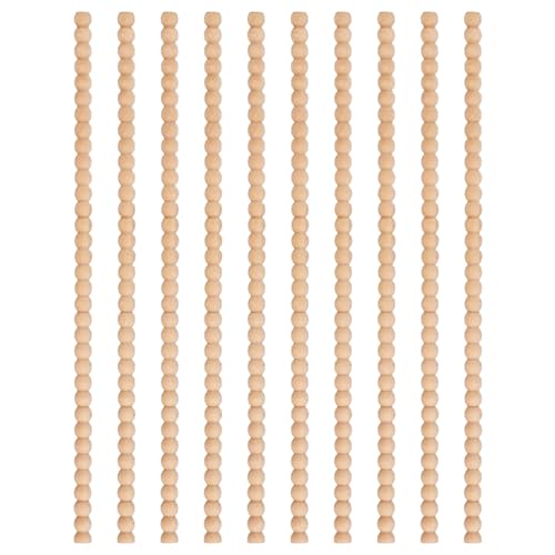 Holzleiste Dekorleiste | 40 Cm Unbehandelte 3D Perlenleiste Massivholz | 10 Stücke Unvollendete Halbrundleiste Für Fenster Tür Schrank Wandregal Möbeldekoration von Zopoee