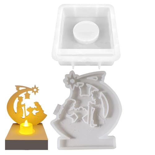 Krippen-Silikongussformen, Kerzenformen zum Basteln | Wiederverwendbare Silikonform, leicht zu lösende Krippenform | Antihaftbeschichtete Kerzenform, sichere Gussformen für Weihnachten, Ostern, Famili Krippen-Silikongussformen, Kerzenformen zum Basteln | Wiederverwendbare Silikonform, leicht zu lösende Krippenform | Antihaftbeschichtete Kerzenform, sichere Gussformen für Weihnachten, Ostern, Famili von Zopoee