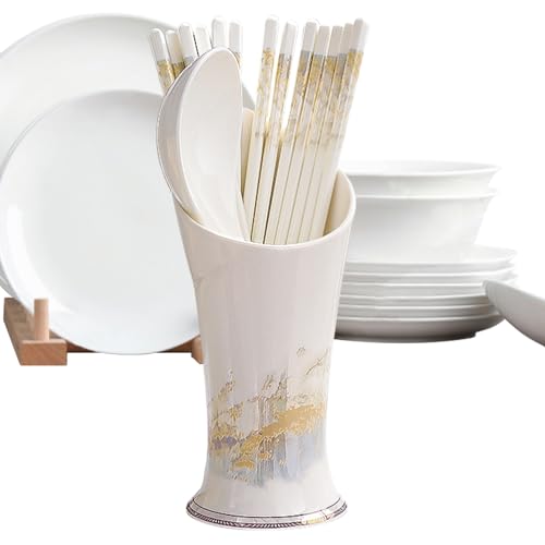 Küchenutensilien-Halter Für Arbeitsplatte, Großer Keramik Pfannenwender Halter, Küchenorganizer für Essstäbchen und Küchenutensilien für Zuhause Restaurant Büros Wohnmobile Gewerberäume Küchenutensilien-Halter Für Arbeitsplatte, Großer Keramik Pfannenwender Halter, Küchenorganizer für Essstäbchen und Küchenutensilien für Zuhause Restaurant Büros Wohnmobile Gewerberäume von Zopoee