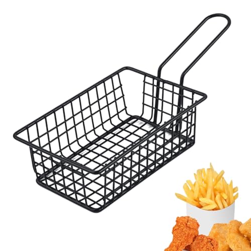 Pommes Körbchen Frittierkorb Mit Griff, Verbrühungshemmender Servierkörbchen Für Pommes Frites Für Party-BBQ, Zum Servieren Von Brot, Gegrilltem Hähnchen, Desserts von Zopoee