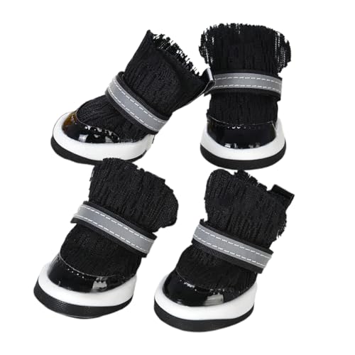 Schutz Vor Heißem Boden Hundeschuhe | Hitzebeständige Welpenstiefel - 4 Stück atmungsaktive Hundeschuhe für Spaziergänge, Outdoor, Camping, Wandern und von Zopoee