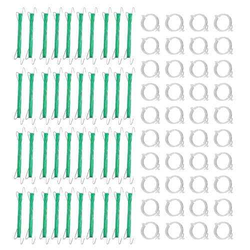 Tomatenhaken für Kletterpflanzen | Tomaten Stützhaken mit Schnur | 40 Stück Befestigungselemente für Pflanzenstängel mit 40 Clips für Urbane Landwirtschaft Freiland-Gemüsebeet Obstgarten von Zopoee