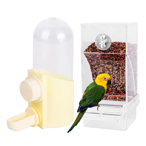 Vogeltränke Für Den Käfig - Trinkspender Für Papageien | Praktische Spritzsichere Vogelfutterstelle Für Vögel Wie Sittiche Und Kanarienvögel von Zopoee