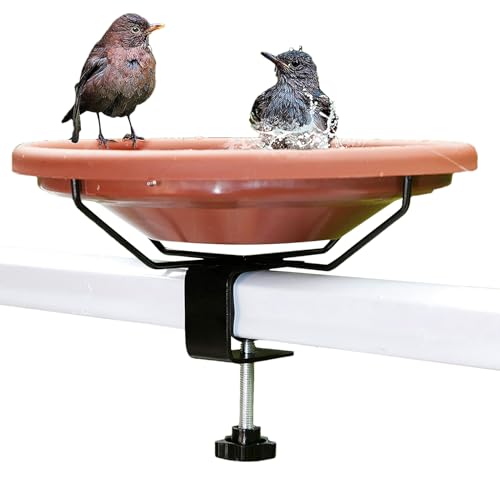 Zopoee Vogelbad Für Terrasse, 26.5 cm Futter Schale Stehend Für Draußen Garten, Vogeltränke Stehend Für Wildvögel, Vogeltränke Winterfest Futter Wasserschale Für Garten Terrasse Patio von Zopoee
