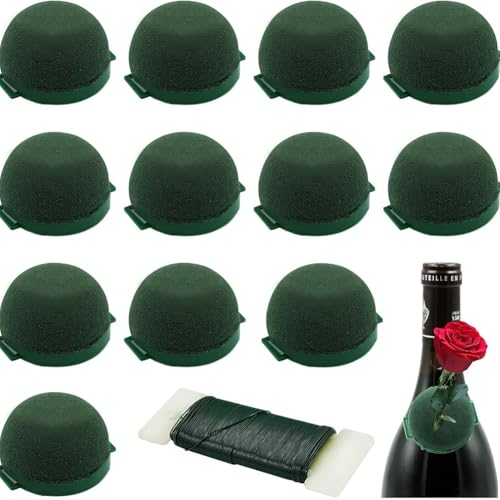 ZoraYorce 12pcs runde Blumenschaum Mini Blütenschaumhalter Halten Sie Blumen Frische Florist Formblöcke Blumenarrangements Schaum für Weinflaschen Dekor von ZoraYorce