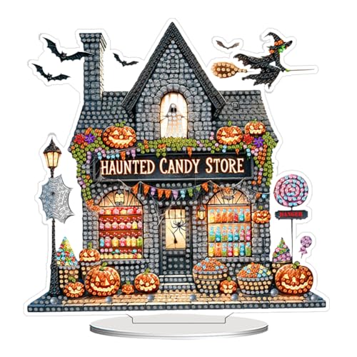 ZoraYorce 2D Flachdruck Halloween Hütte DIY Tischmalerei Ornament Kit von ZoraYorce