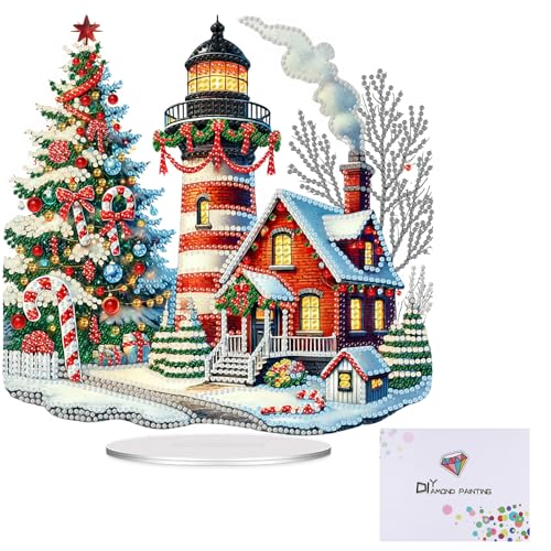 ZoraYorce 2D Flachdruck Weihnachtsfleisch Leuchtturm DIY Tisch-Top Malerei Ornament Kit ZoraYorce 2D Flachdruck Weihnachtsfleisch Leuchtturm DIY Tisch-Top Malerei Ornament Kit von ZoraYorce