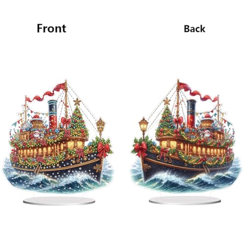 ZoraYorce 2D Flachdruck XMAS Segelboot DIY Tisch-Top Malerei Ornament Kit von ZoraYorce