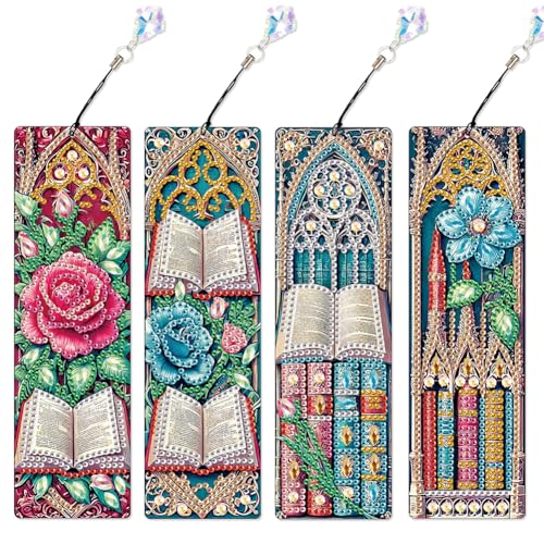 ZoraYorce 4PCS Spezielle Formbücher Blumen 5d DIY Malmark für Bücherwurm von ZoraYorce
