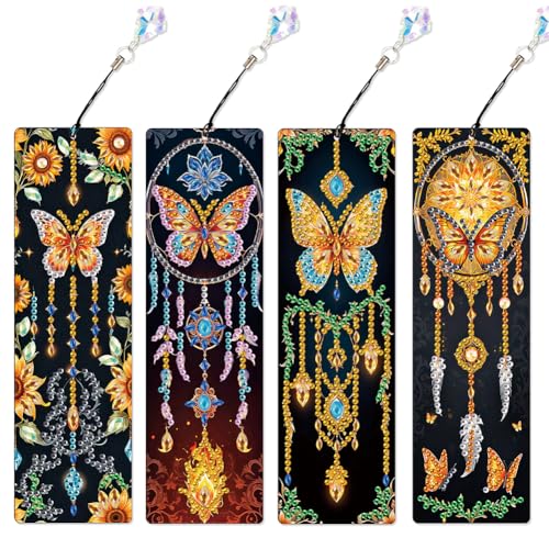ZoraYorce 4pcs Spezialform Dream Catcher 5d DIY Gemälde Lesezeichen für Buchliebhaber von ZoraYorce