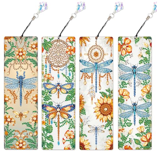 ZoraYorce 4pcs Spezielle Form Dragonfly 5d DIY Malmark für Buchliebhaber von ZoraYorce