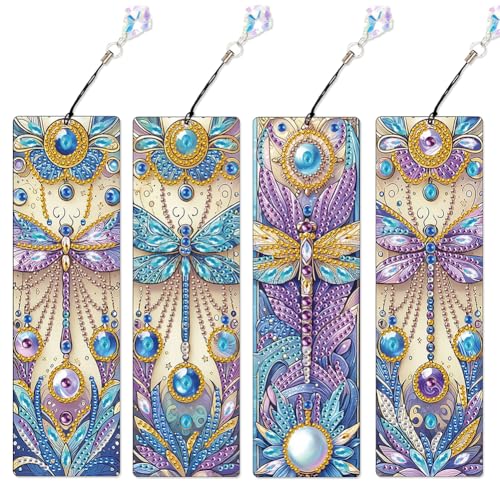 ZoraYorce 4pcs Spezielle Form Dragonfly 5d DIY Malmark für Buchliebhaber von ZoraYorce