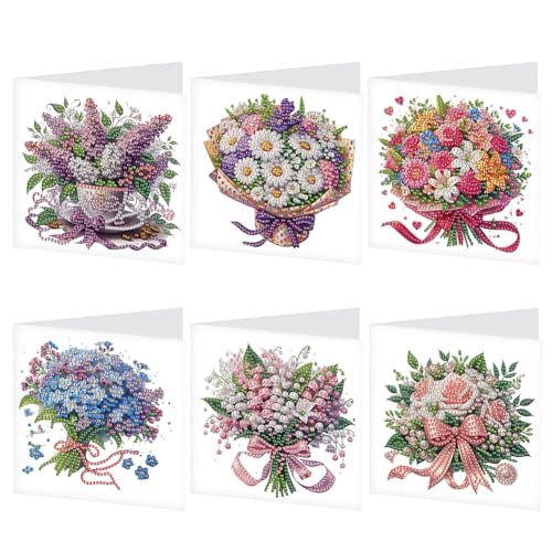 ZoraYorce 6PCS Bouquet Handmade Card Malerei Grußkarte für Freunde von ZoraYorce