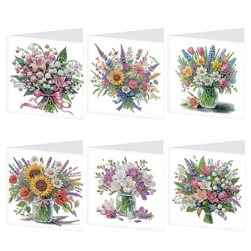 ZoraYorce 6PCS Bouquet Handmade Card Malerei Grußkarte für Freunde von ZoraYorce