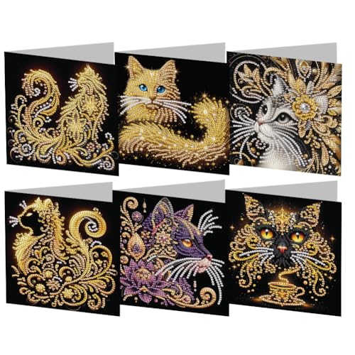 ZoraYorce 6PCS DIY Art Grußkarten Katze Dankkarten und Urlaubssegen von ZoraYorce