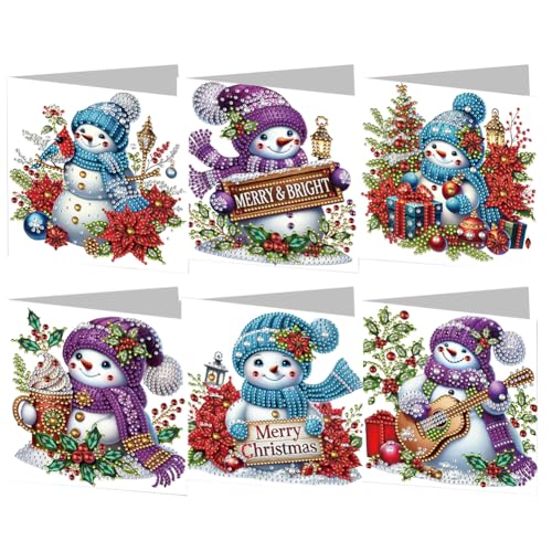 ZoraYorce 6PCS DIY Art Grußkarten Schneemann Glückwunsch Karten & Geschenke von ZoraYorce