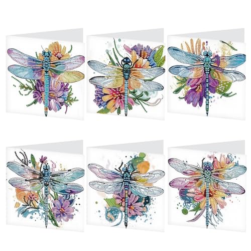 ZoraYorce 6PCS Dragonfly Handmade Card Malerei Grußkarte für Freunde von ZoraYorce