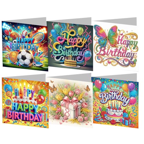 ZoraYorce 6PCS Geburtstag DIY Art Grußkarten Herzlichen Glückwunschkarten & Geschenke von ZoraYorce