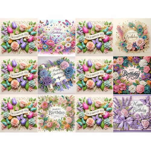 ZoraYorce 6PCS Geburtstag DIY Art Grußkarten Herzlichen Glückwunschkarten & Geschenke von ZoraYorce