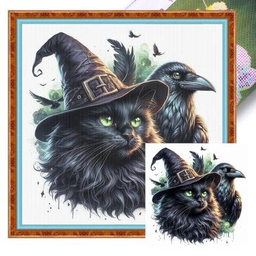 ZoraYorce CAT DRINTED CROSSSTITCH KIT 40x40 cm DIY 11CT Stickerei Bastel Set Home Decor von ZoraYorce