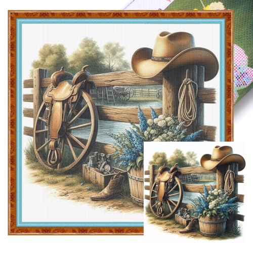 ZoraYorce COWBOY PRINTED CROSS STITCH KIT 40x40cm DIY 11CT Stickerei Bastel Set Home Decor ZoraYorce COWBOY PRINTED CROSS STITCH KIT 40x40cm DIY 11CT Stickerei Bastel Set Home Decor von ZoraYorce