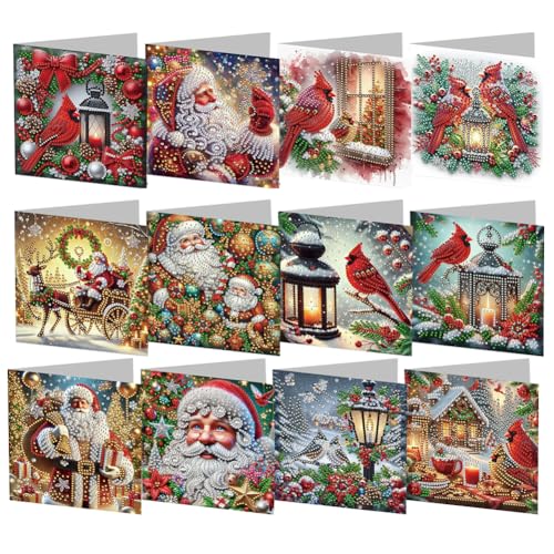 ZoraYorce DIY Art Grußkarten Glückwunschkarten und Geschenke (12pcs Weihnachten) von ZoraYorce