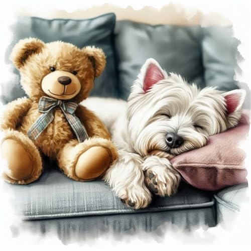 ZoraYorce Dog Printed Cross Stitch Kit 40x40 cm DIY 11CT Stickerei Bastel Set Home Decor von ZoraYorce