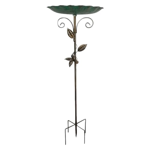 ZoraYorce Metal VORBE Bad für Außenvogelbademittel Feeder Schüssel für Garten (Höhe 77 cm grün) von ZoraYorce