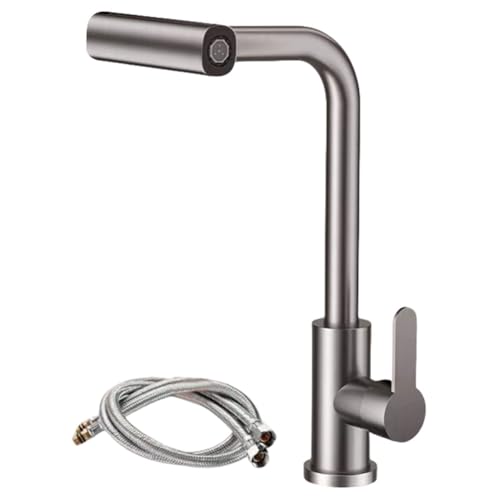ZoraYorce Single Griff ausziehen Wasserhahn für Farmhouse Wäscherei RV Bar (Grau) von ZoraYorce