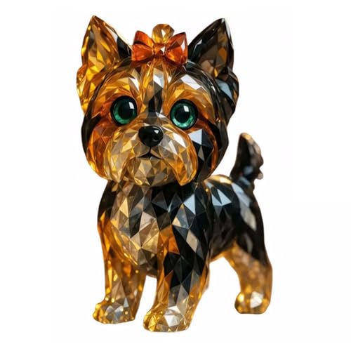 ZoraYorce gefälschte Kristalltierskulpturen Harz gemalt Tierstatue für Home Office (Hund) von ZoraYorce