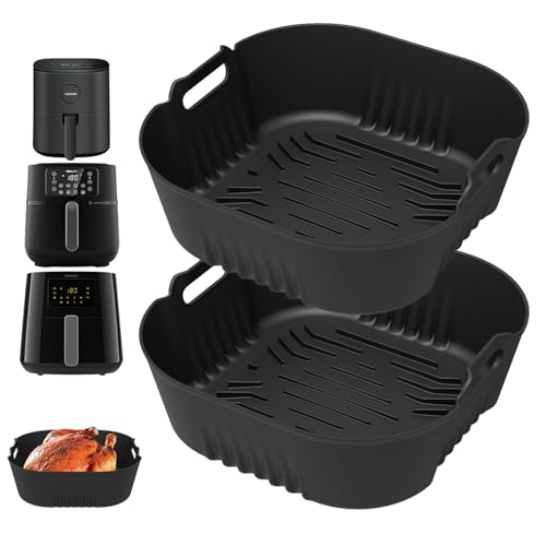 2 Stück Silikonform Heißluftfritteuse Zubehör für Philips Airfryer XL - 6.2L (HD9270)/5000 Serie XXL, 7,2L (HD9285),Air Fryer Silikon Einsatz Anstelle Backpapier,Auflaufform Airfryer für COSORI 4,7L von Zorenlepo