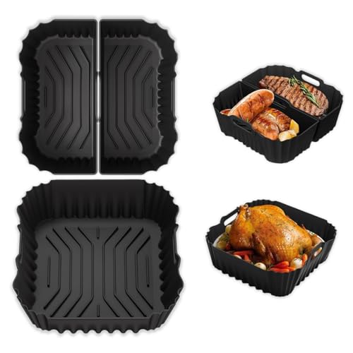 23CM Silikonform Heißluftfritteuse Zubehör für Cosori Turboblaze XXL 6L 5,5L,Air Fryer Silikon Einsatz Zubehör Mit Ninja Max Pro AF180EU 6,2L,Philips Airfryer 2000 Serie 6,2L NA230 von Zorenlepo
