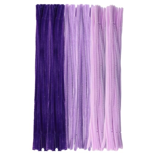 Zorfeter Dicke Pfeifenreiniger, Pastell-Bastelzubehör, Macaron-Farbe (drei Farbtöne von Violett), Chenille-Stiele, kreative DIY-Dekorationen für Kunst- und Bastelprojekte, 300 Stück von Zorfeter