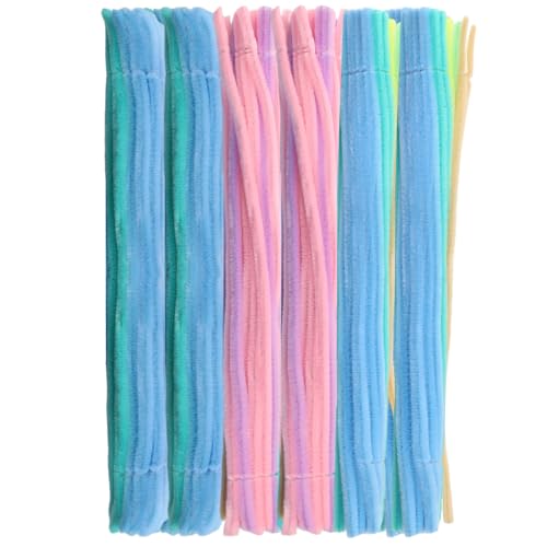 Zorfeter Flauschige Pfeifenreiniger in Pastellfarben, 300 Stück, 3 Stück, Pastellfarben, Pfeifenreiniger für selbstgemachte Blumen, Chenille-Stiele, ideale Dekorationen für Kunst und Handwerk von Zorfeter