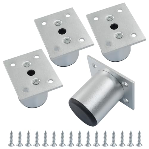 Zorveiio Möbelbeine aus Aluminiumlegierung, 5,1 cm, silberfarben, verstellbare runde Stützfüße mit 3,8 cm Durchmesser für Schrank, Sofa, Tisch, Stuhl, Schreibtisch, Küchenregale, 4 Stück Zorveiio Möbelbeine aus Aluminiumlegierung, 5,1 cm, silberfarben, verstellbare runde Stützfüße mit 3,8 cm Durchmesser für Schrank, Sofa, Tisch, Stuhl, Schreibtisch, Küchenregale, 4 Stück von Zorveiio