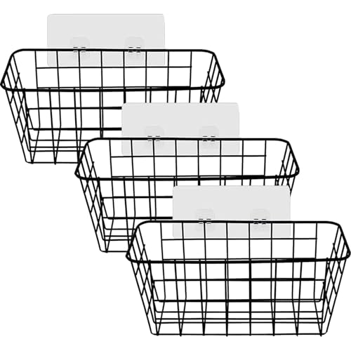 Zosenyer 3er-Pack Duschablage Ohne Bohren, Duschkorb zum Hängen mit Haken Selbstklebend, Schnell Trocknende Badregal Ohne Bohren für Shampoo, Duschgel, Seifen, Bathroom, Dusch Organizer, Schwarz von Zosenyer