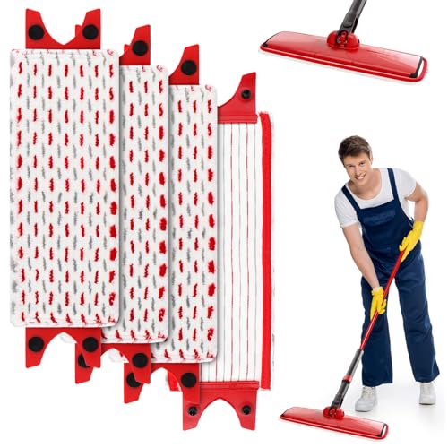 Zosenyer 4 Stück für Vileda Bodenwischer Ersatzbezug, Wischmopp Ersatzbezug Mikrofaser Set Kompatibel für Vileda Ultramax/UltraMax Plus Wischbezug, für Flecken Entfefür Alle Flecken Entfernen Boden von Zosenyer