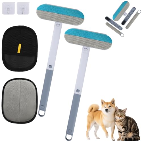 Zosenyer 6pcs Tierhaarentferner Bürste Inkl 2pcs Doppelseitige Fellpflegehandschuh für Pets 3 in 1 Multifunktion Tierhaarentferner Bürste und 2 Pet Hair Remover für Katzen und Hunde von Zosenyer